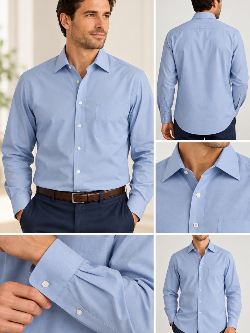 Brooks Brothers Men’s Blue Supima Cotton Non-Iron Dress Shirt 15-32